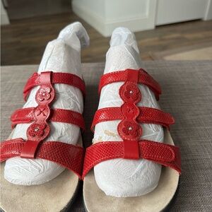 SAS Red Strappy Sandals